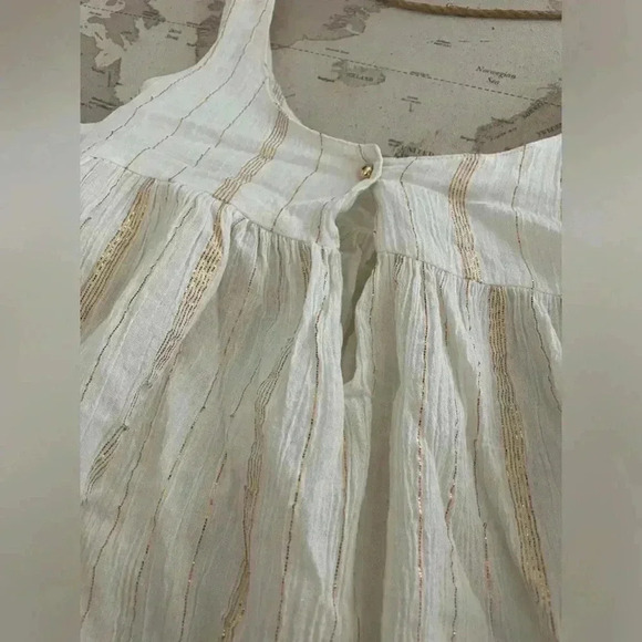 Des Petits Hauts Gold & Cream Babydoll Tank Size Small - Picture 5 of 9